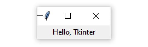 Example "Hello, world" Tkinter application on Windows 10