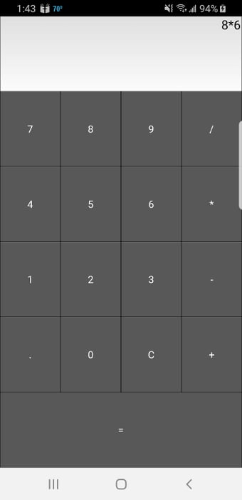 Kivy Calculator Running on Android Phone