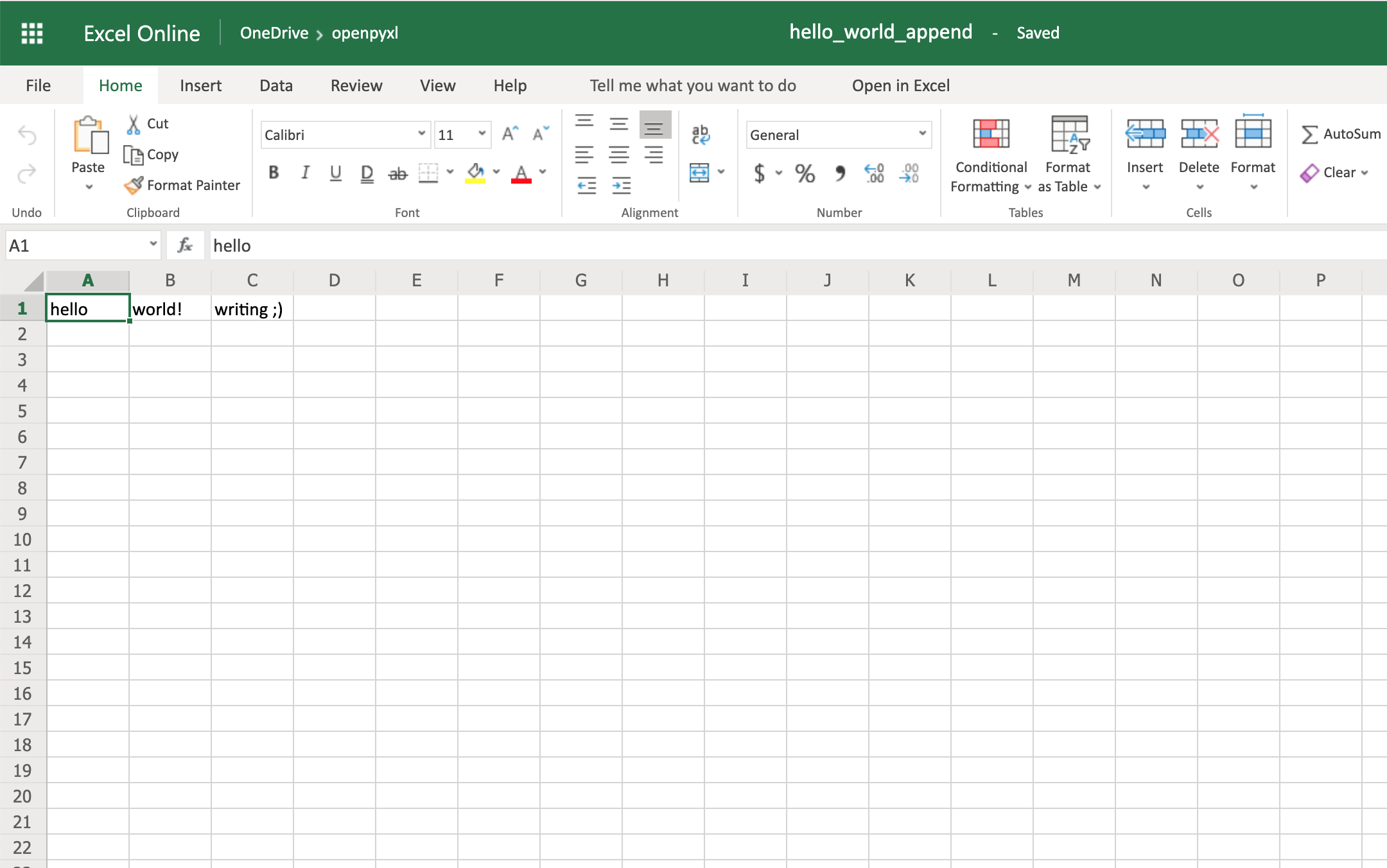 Appending Data to a Spreadsheet