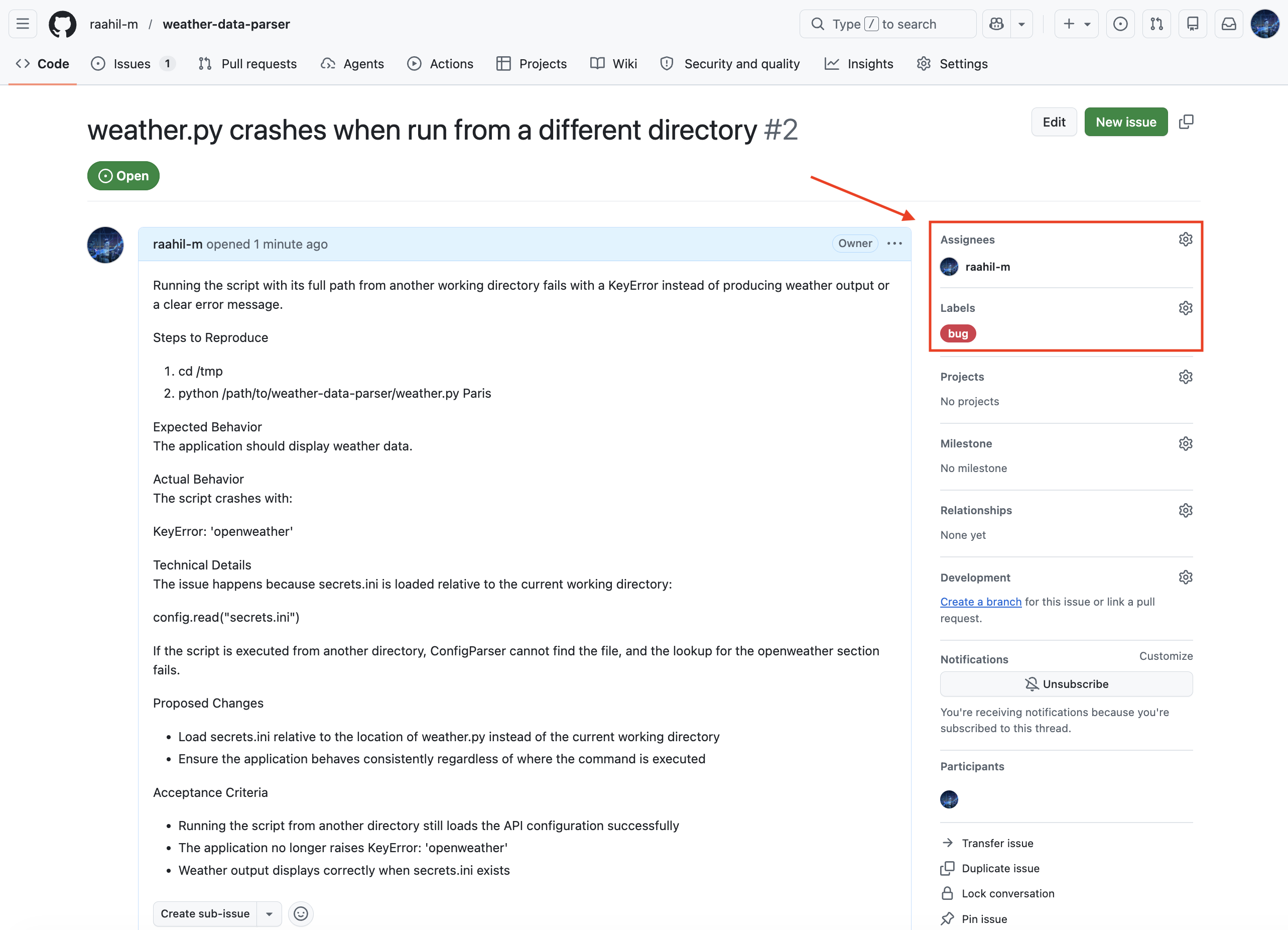 github-issues-labels-assignees
