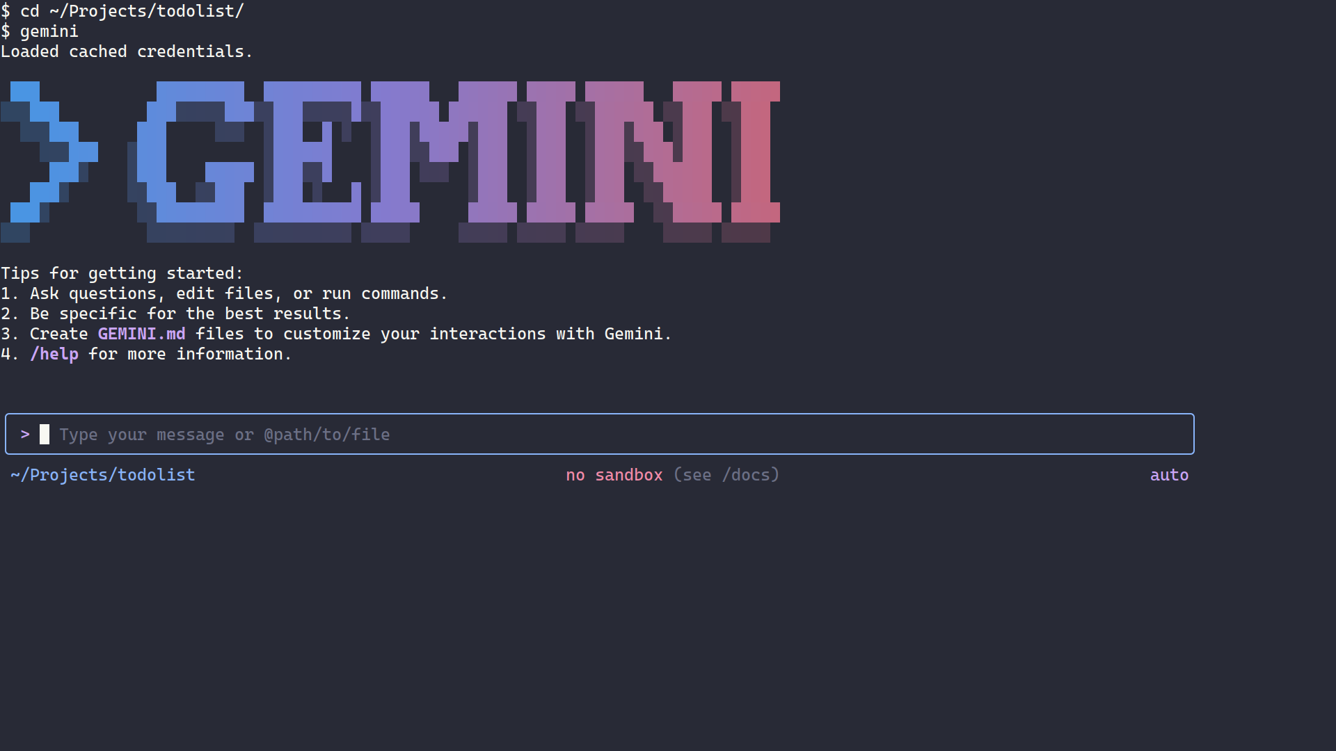 Gemini CLI Prompt