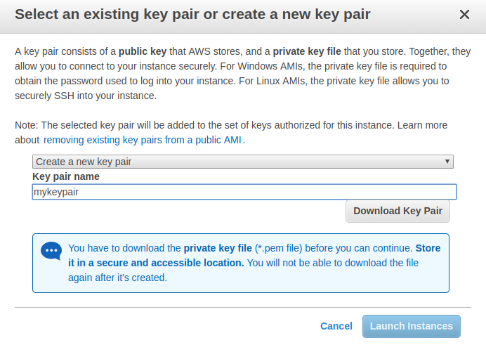 Create key pair