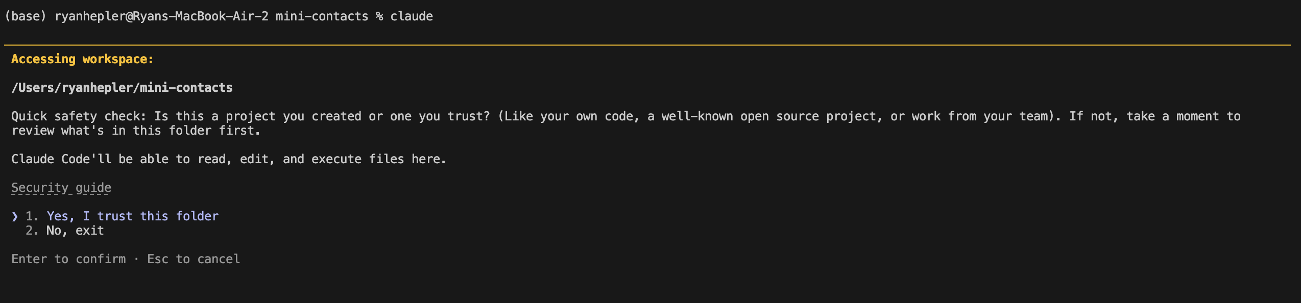 Claude Code Trust Folder Prompt