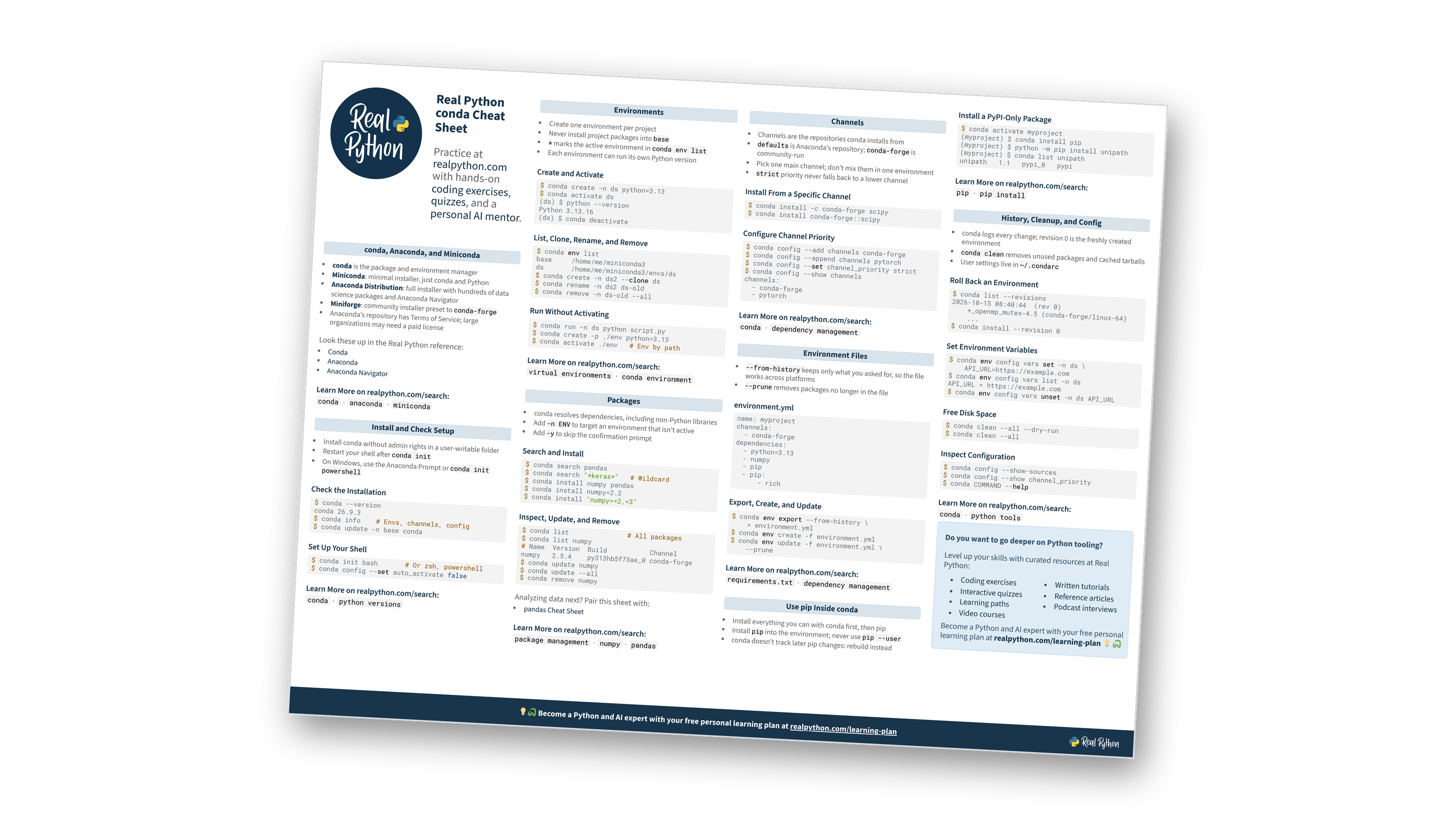 conda Cheat Sheet
