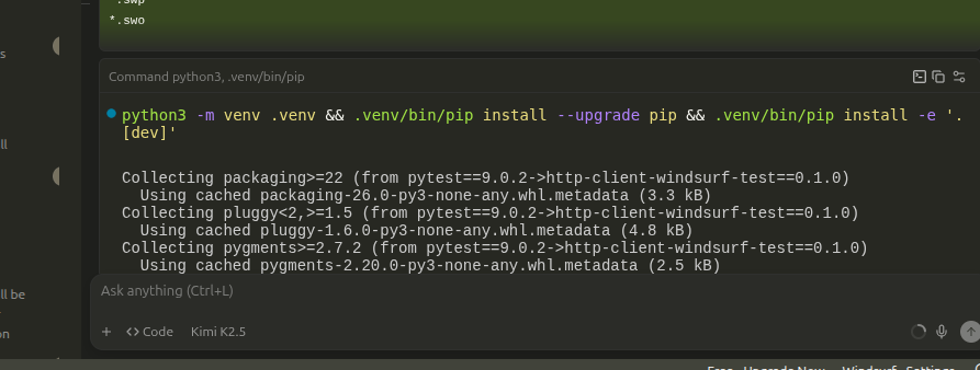 Checking if Windsurf ran the necessary files for testing since it used a different structure
