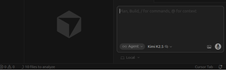 Setting Agent mode on Cursor editor