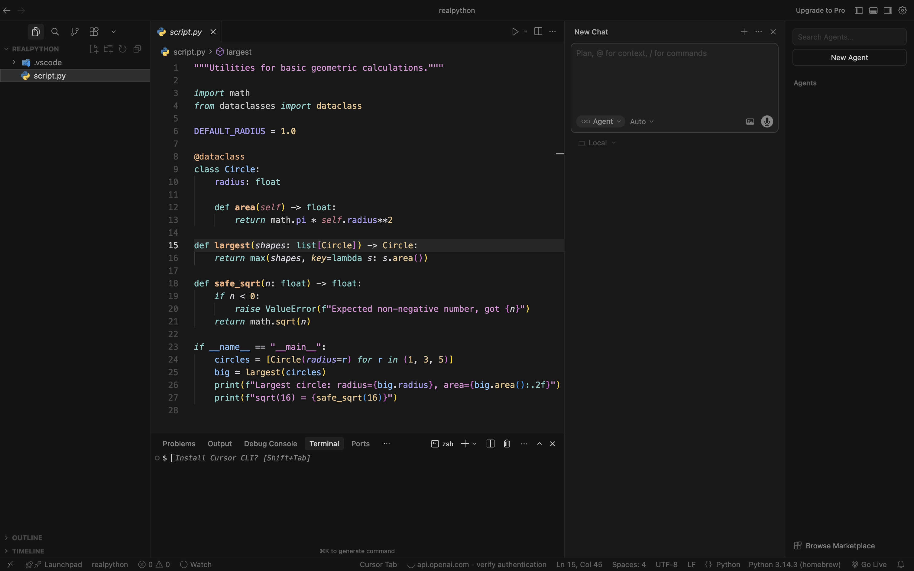 Cursor Editor Interface