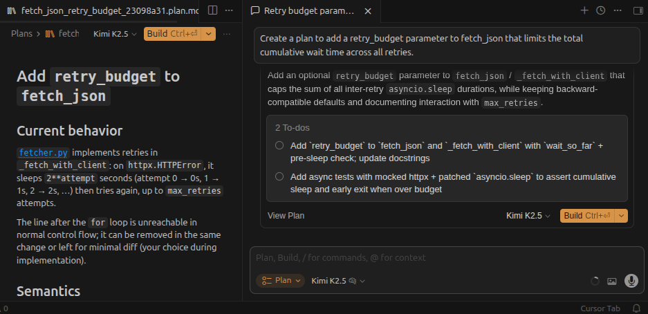 Image showing Cursor Plan mode overview