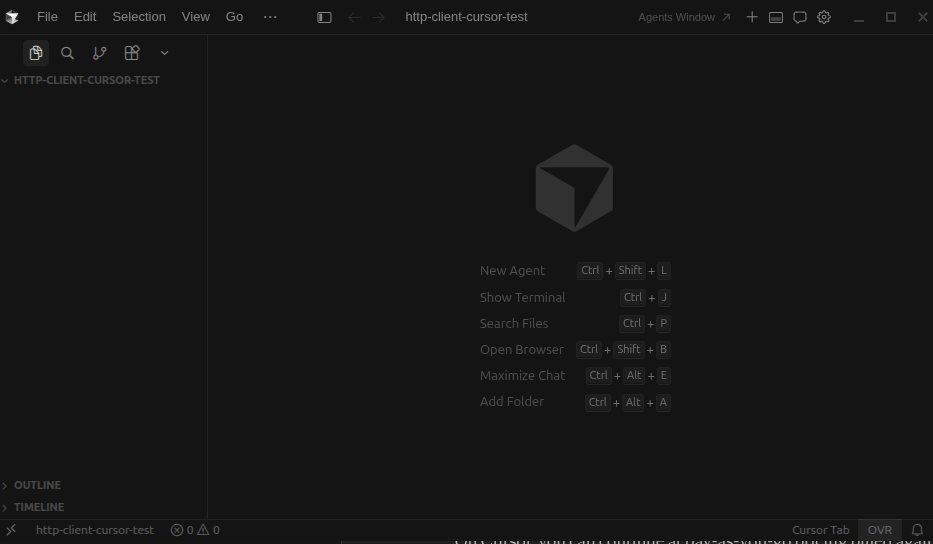 Cursor editor window on launch