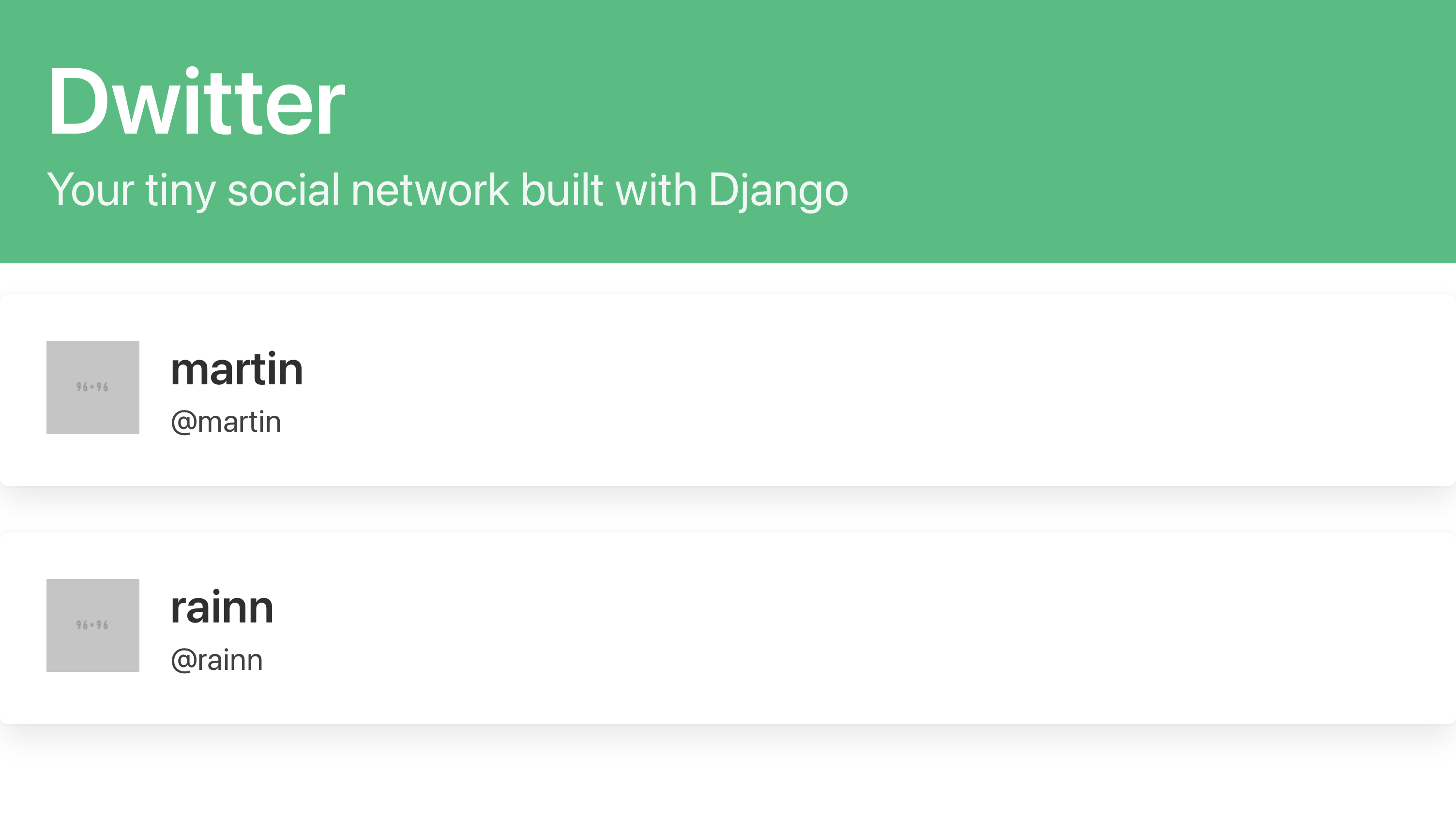 使用 Bulma CSS 样式化的 Django Social 用户个人资料列表页面