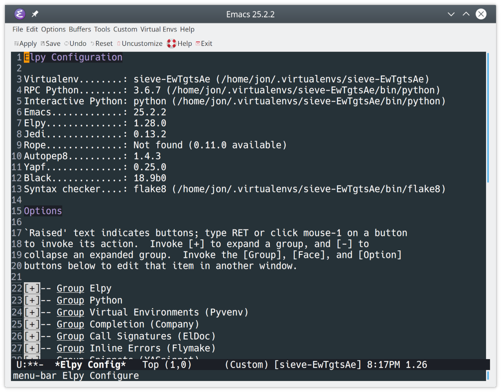 Python configurations. EMACS. EMACS редактор. EMACS язык программирования. Основные команды EMACS.