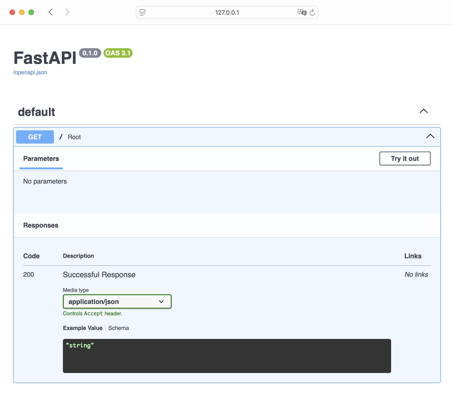 Interactive API docs provided by Swagger UI