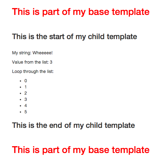 Flask + Jinja templating example showing inheritance