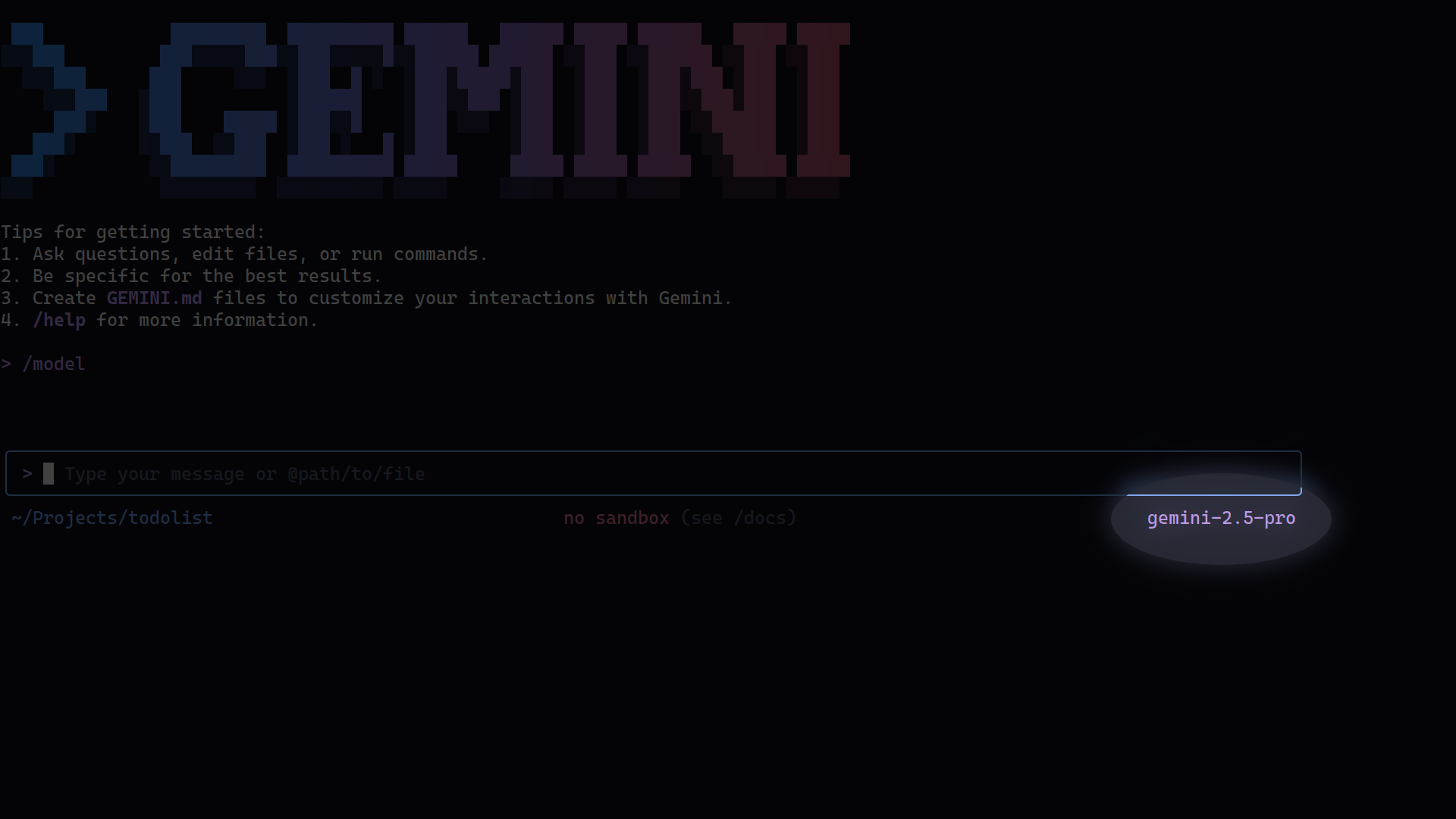 Gemini CLI Model Indicator