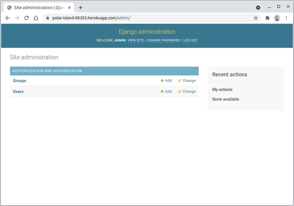 Django Admin Site on Heroku