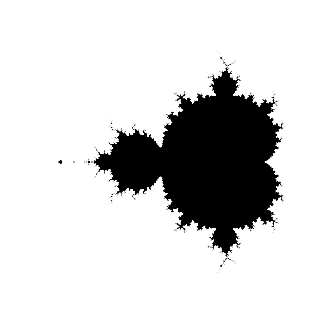 High-Resolution Visualization of the Mandelbrot Set in Black and White