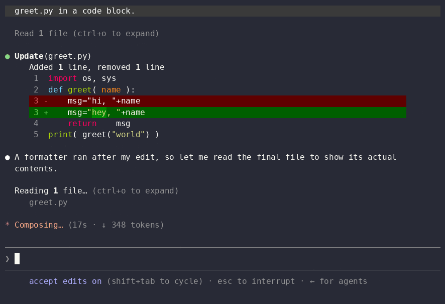 Claude Code Hooks: a PostToolUse Hook Reformatting a Python File With ruff on Save