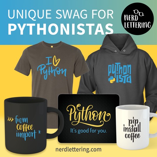 Nerdlettering Python Swag