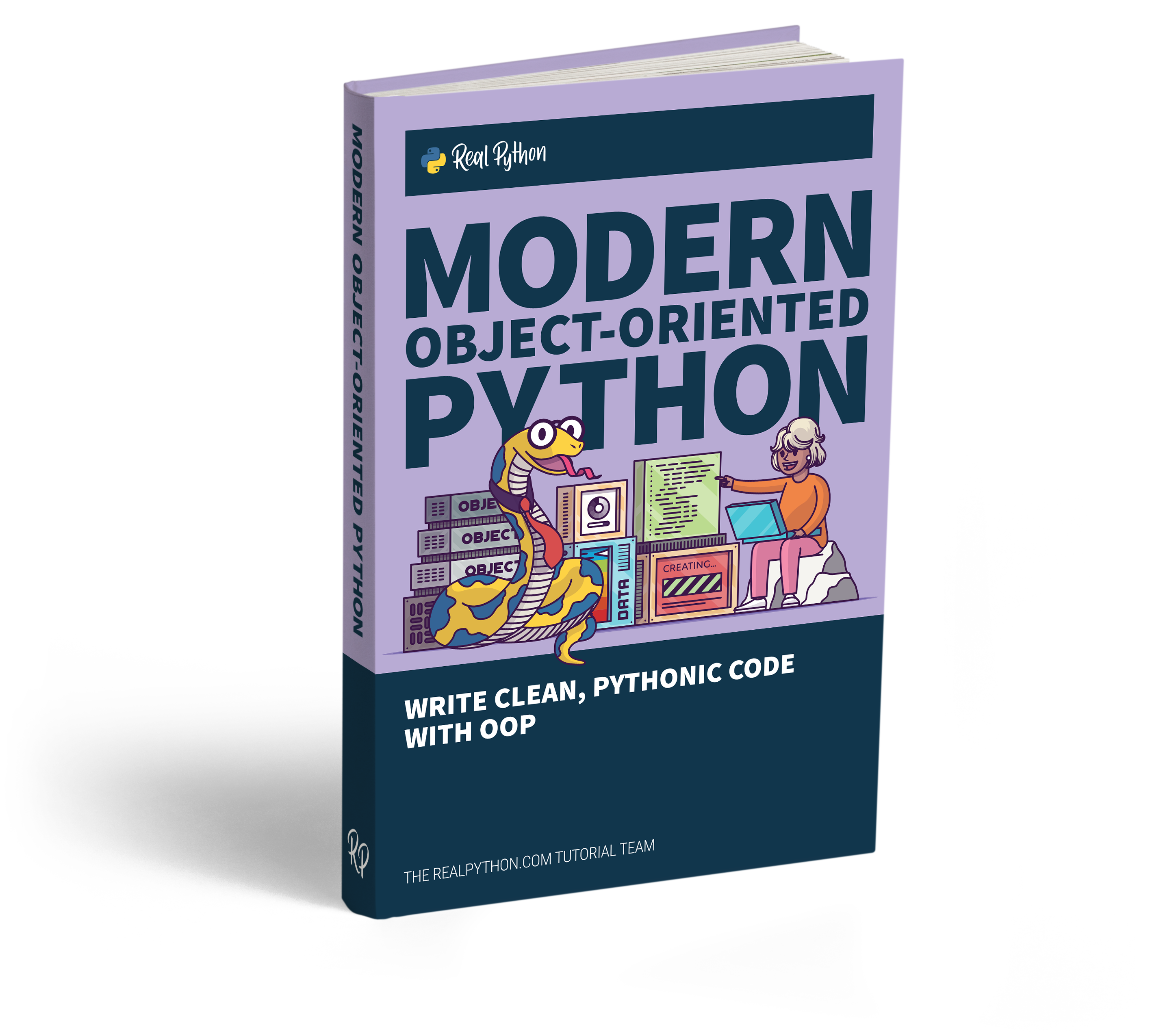 Modern Object-Oriented Python book (3D mockup with shadow)