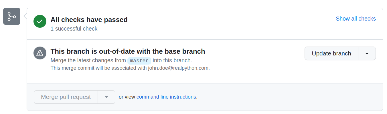 GitHub Status Check Passed With an Outdated Branch