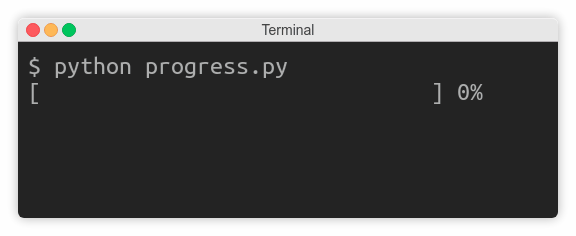 Progress bar animation in the terminal