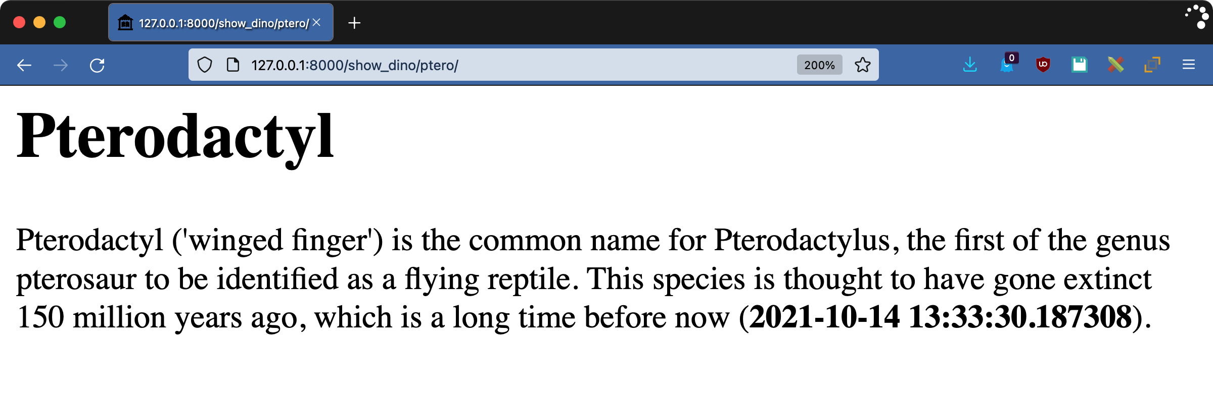 Result of a example template with bold_time filter