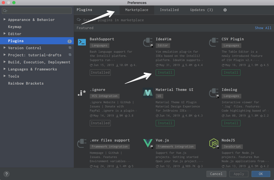 Plugin Marketplace in PyCharm