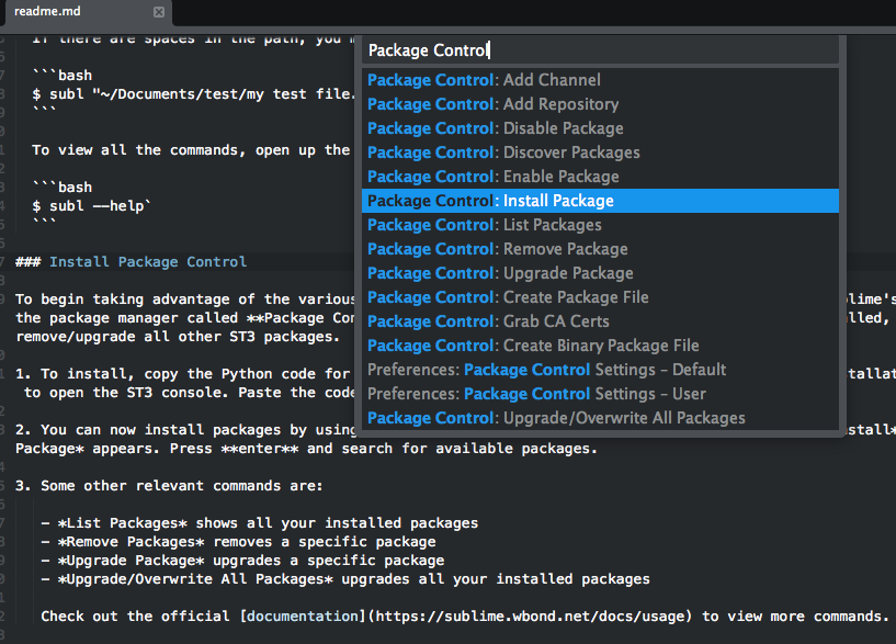 instal package control sublime text 3