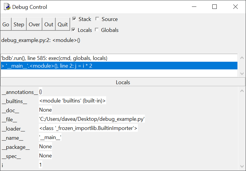 Python IDLE Step button