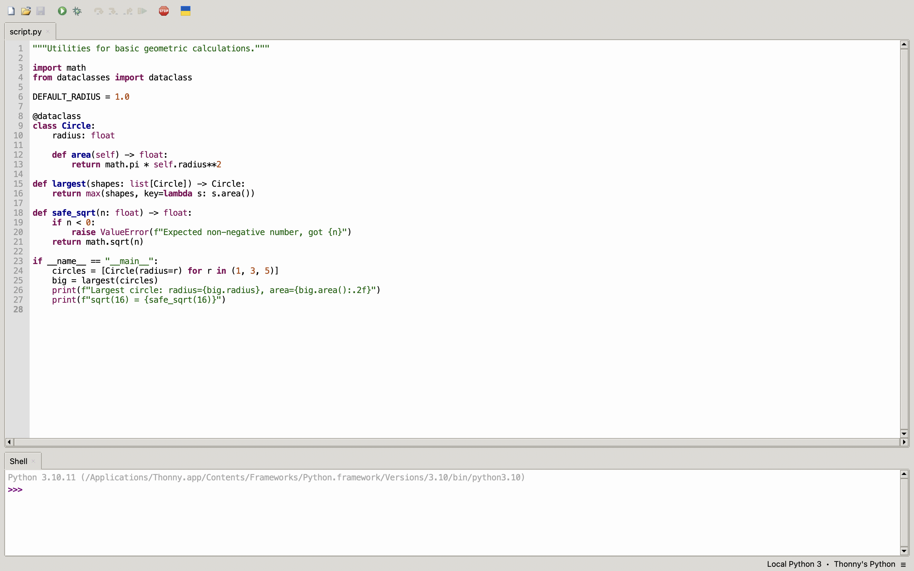 Thonny IDE Interface