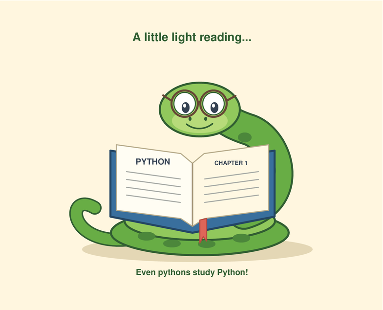 A python reading a book, drawn with Python's turtle module by GPT-6 Astra.