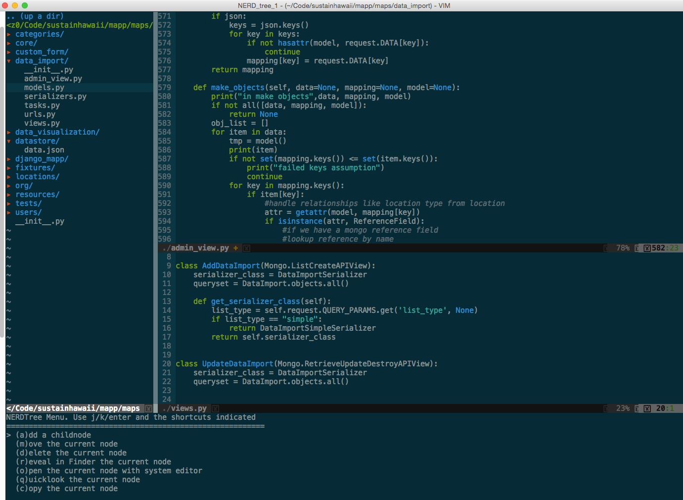 python text editor vim