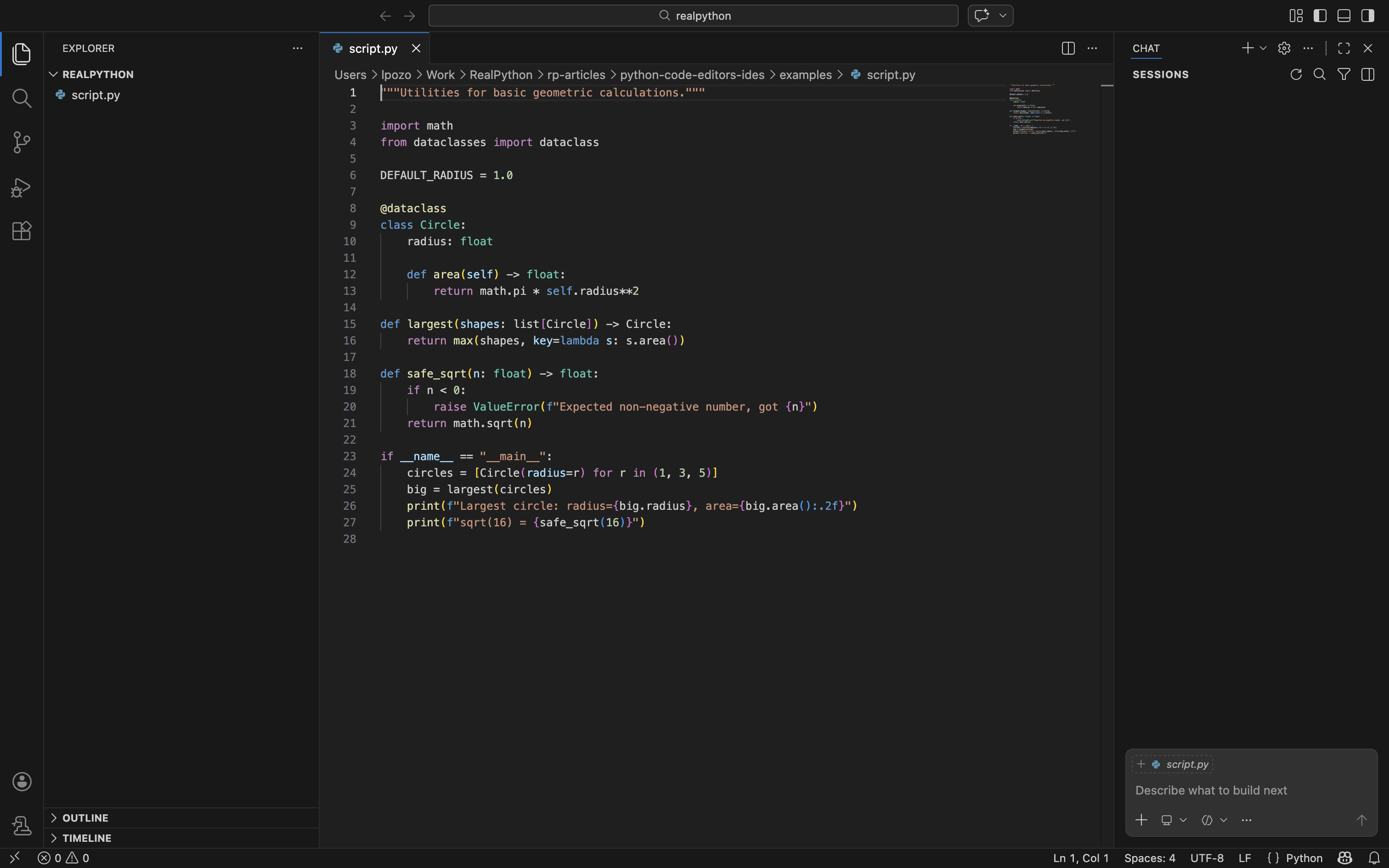 Visual Studio Code Editor Interface