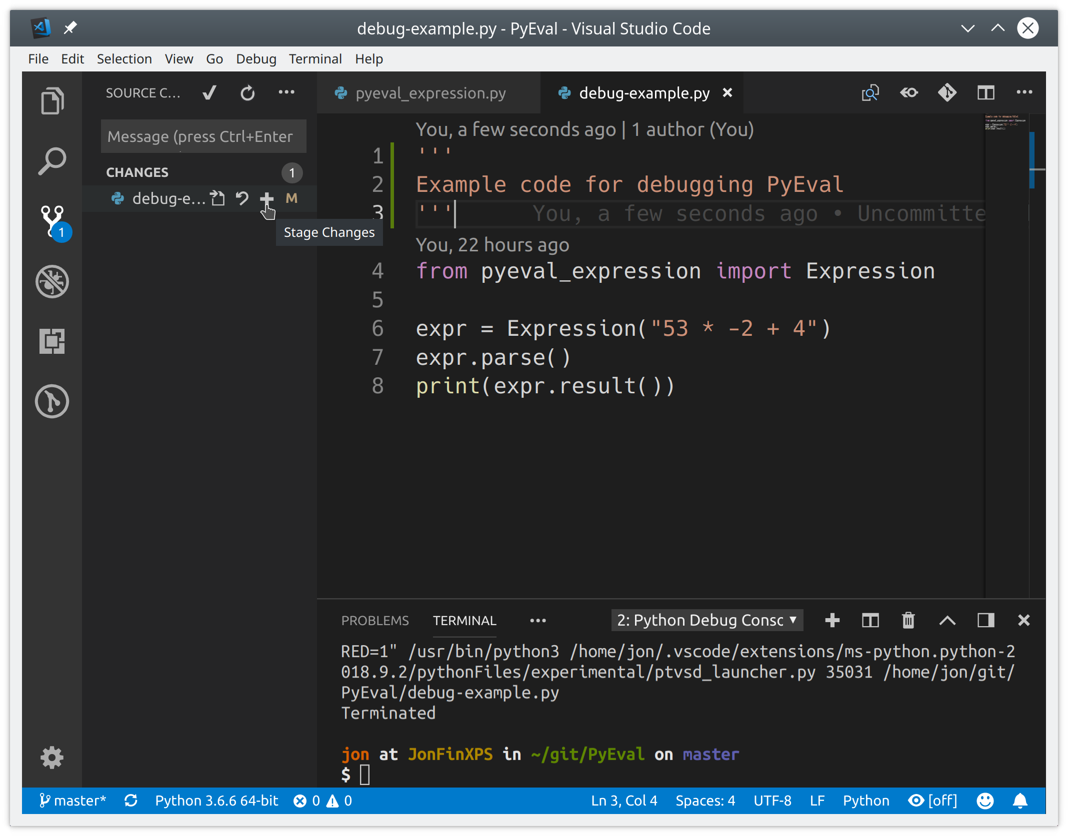 run python code in visual studio