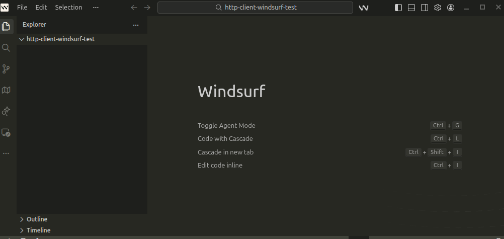Windsurf editor window on launch