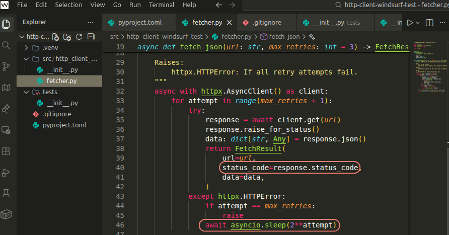 Overview of Windsurf implementation of the http client